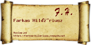 Farkas Hiláriusz névjegykártya